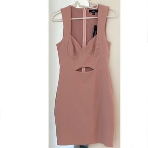 Lulus Cut-Out Short Dress (Blush Pink)